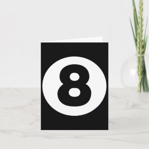 Cartão 8 Ball Billiards preguiçosos Figurino Engraçado Ma