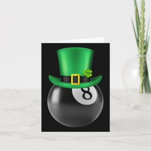 Cartão 8 Bilhares De Bola Piscina Sobre St Paddys Day Lep