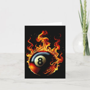 Cartão 8 Bola Piscina Billiards Player Flame