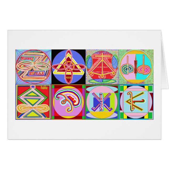 Cartão 8 sinais PUROS de Karuna REIKI por Navin Joshi (Frente Horizontal)