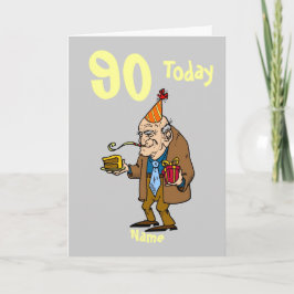 Cartão 90º 90 hoje aniversário cartoon personalizado