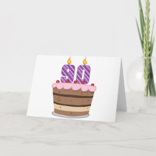 Cartão 90 anos no Bolo de Aniversário