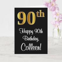 90 Birthday ~ Elegante Luxurioso Faux Dourado apar