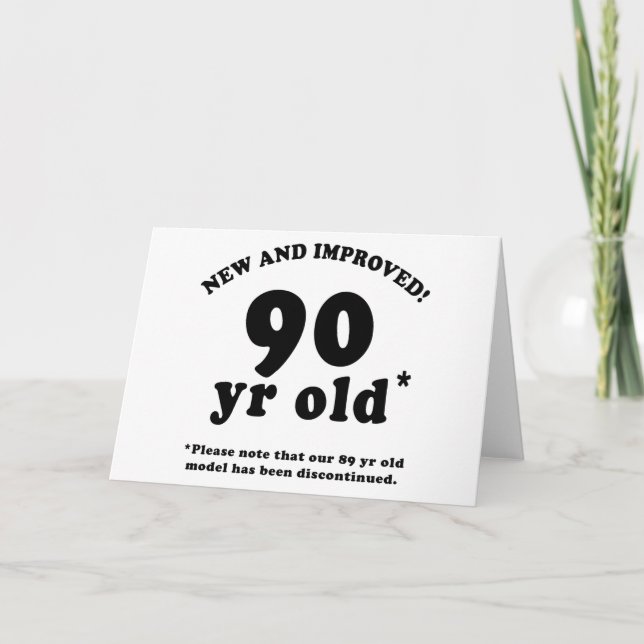 Cartão 90 Birthday Gag Gifts (Frente)