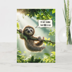 Cartão 90 Birthday Sloth Humor