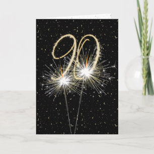 Cartão 90 Birthday Sparkler de preto