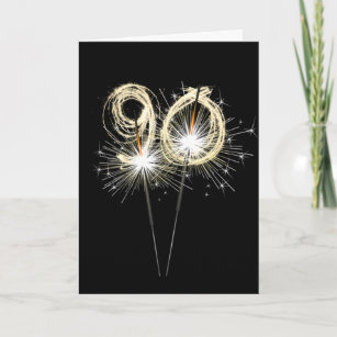 Cartão 90 Birthday Sparklers de Preto