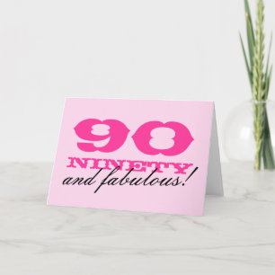 Cartão 90th Birthday card for women   90 and fabulous!
