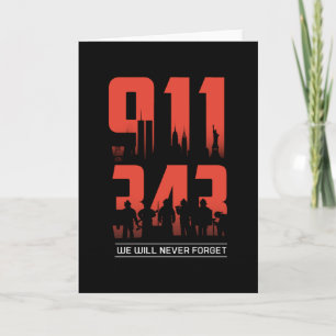 Cartão 911 Nunca Esqueceremos 343 Bombeiros Patriot