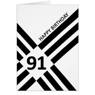 Cartão 91 rua Diagonal Black Line Design dia de aniversá