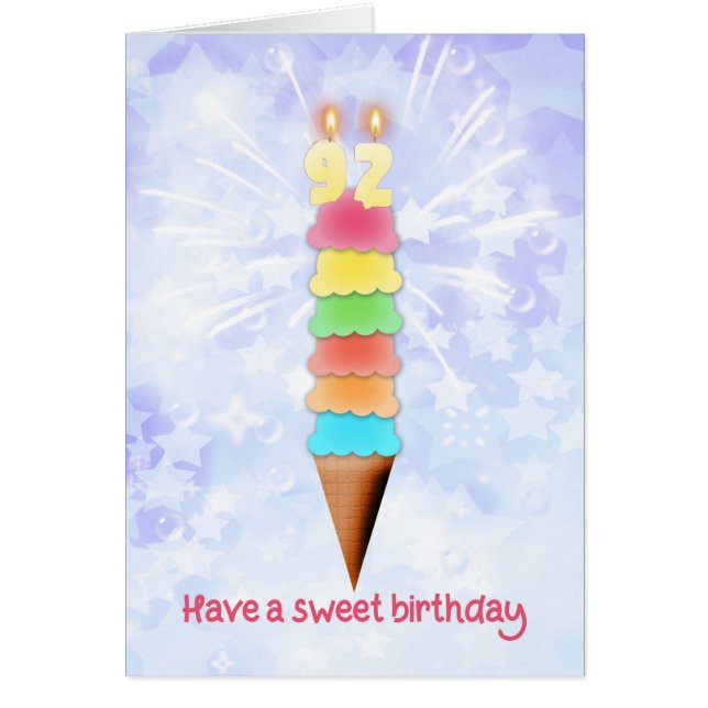 Cartão 92º Sorvete Gigante de Aniversário (Frente)