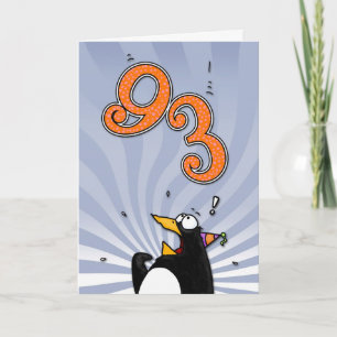 Cartão 93rd Birthday - Penguin Surprise Card