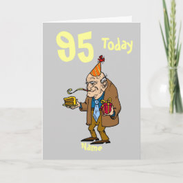 Cartão 95º 95 hoje cartoon personalizado de aniversário