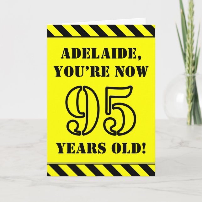 Cartão 95.º aniversário: Texto do estilo do estilo divert (Frente)