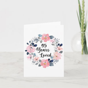 Cartão 95 Anos Adorava 95 Anos Aniversário Floral 95 Anos