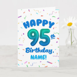Cartão 95th Balloon Number Custom Name Birthday Card