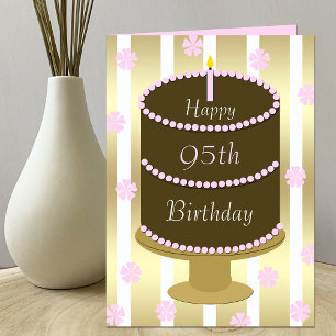 Cartão 95th Birthday Card Cake in Pink