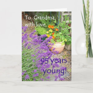Cartão 95th Birthday Card for Grandmother - Flower Garden