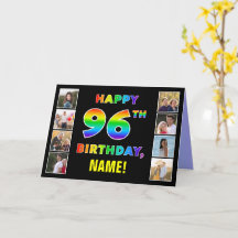 96º Aniversário: Texto Arco-íris, Fotos Personaliz