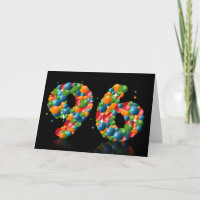 96.º aniversário com números formados a partir de