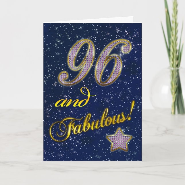Cartão 96th aniversário para alguém fabuloso (Frente)