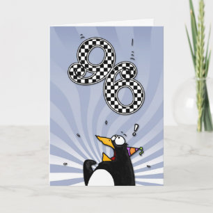 Cartão 96th Birthday - Penguin Surprise Card