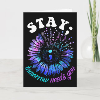 Cartão 988 Suicide Prevention Stay Tomorrow Needs You Men