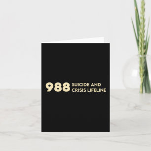 Cartão 988 Suicídio Sensibilização Hotline Mental Health
