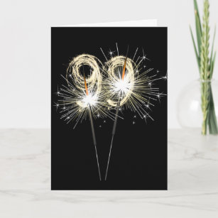 Cartão 99º aniversário dos Sparklers de Preto