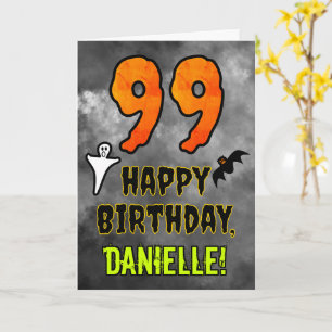 Cartão 99º Aniversário: Tema Assustador de Halloween + No