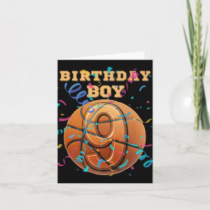 Cartão 9.º Aniversário, Rapaz Nove Anos, Jogada de Basque