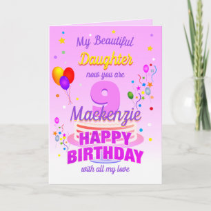 Cartão 9.º PINK de aniversário