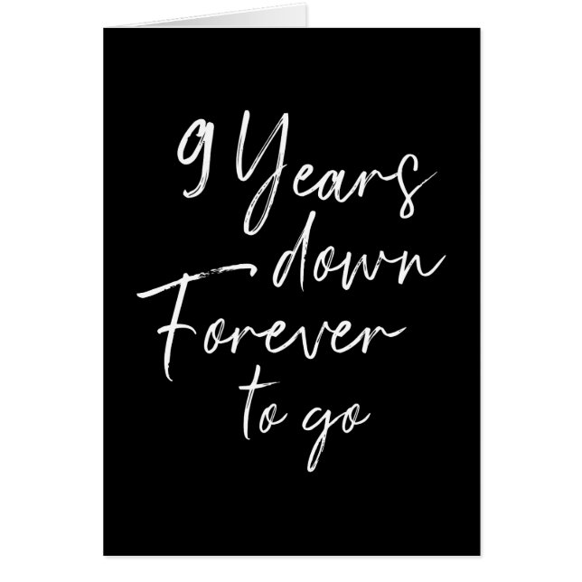 Cartão 9 anos para sempre para o 9º aniversário do casame (Frente)