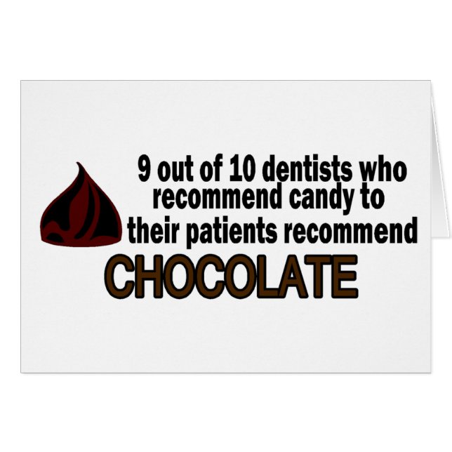 Cartão 9 do dentista 10 recomende o chocolate (Frente Horizontal)