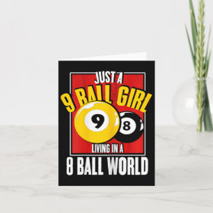 Cartão 9 Garota Morando Em 8 Ball World Snooker Piscina B