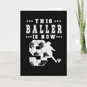 Cartão 9th Birthday Gift Soccer Player 9 Year Old Boy