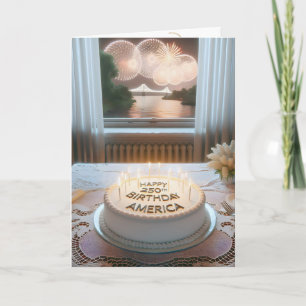 Cartão A 250ª Festa de aniversário da América