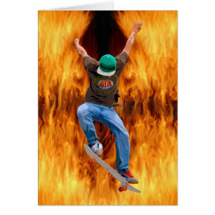 Cartão A ação do skater ostenta a arte