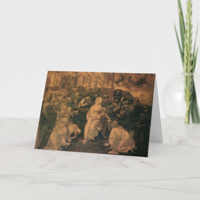 Cartão A Adoração dos Magos de Leonardo da Vinci (Frente)