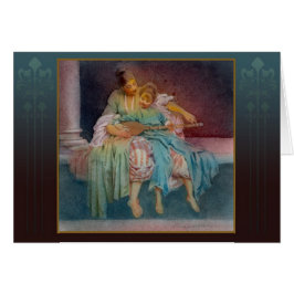 Cartão "A aguarela das belas artes da lição de música" -