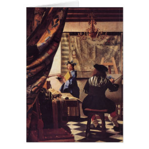 Cartão A alegoria da pintura por Johannes Vermeer
