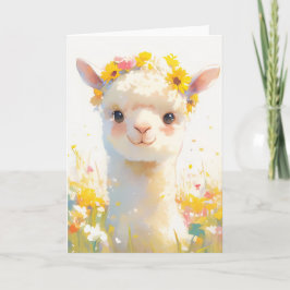 Cartão A Alpaca Coroada de Flores