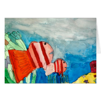 Cartão A anêmona de mar dos peixes do palhaço