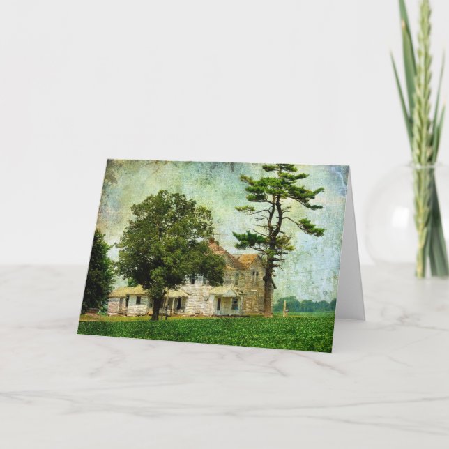 Cartão A antiga Fazenda do Iowa rural (Frente)