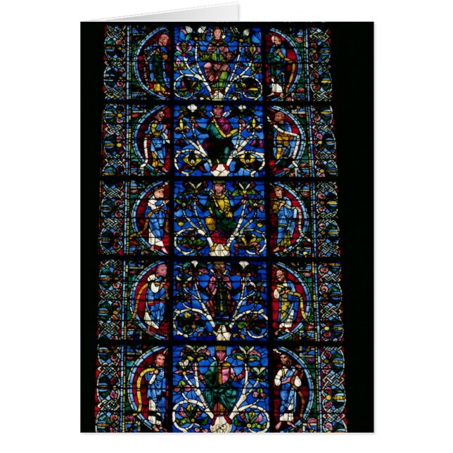 Cartão A árvore de Jesse, janela de lanceta no facad (Frente)