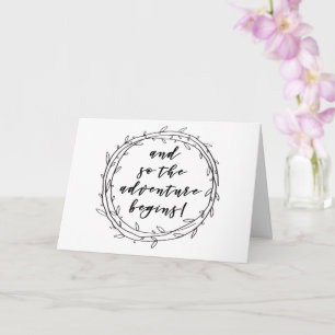 Cartão A aventura começa - Aproveite sua nova jornada!