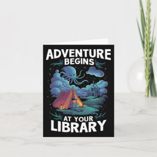 Cartão A Aventura Começa No Seu Livro De Bibliotecas