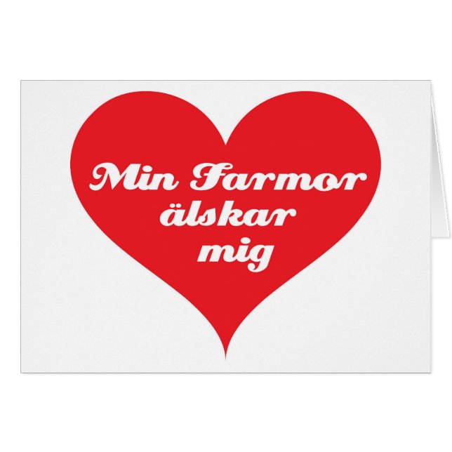 Cartão A avó ama-me sueco (Frente Horizontal)