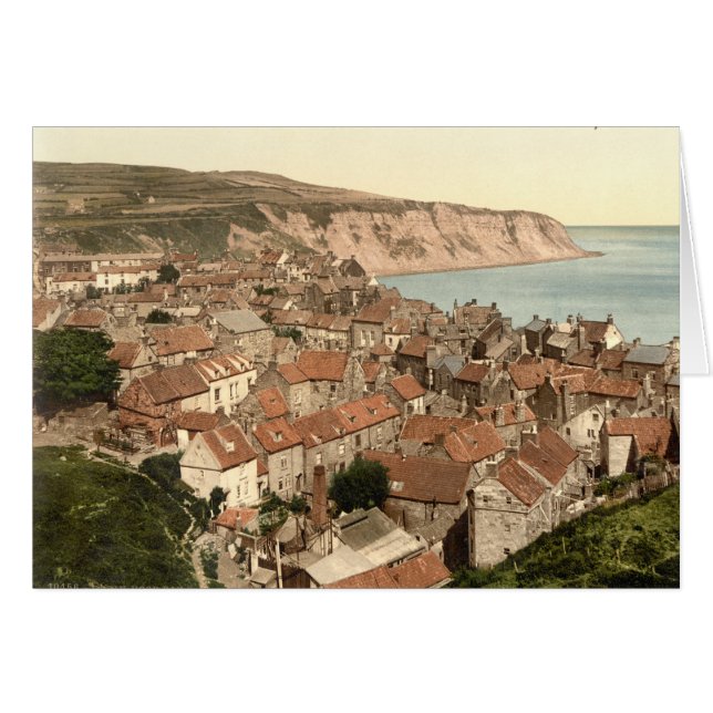 Cartão A baía de Robin Hood, Whitby, Yorkshire, (Frente Horizontal)