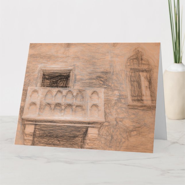 Cartão A Balconia da Vinci de Romeu e Julieta (Frente)